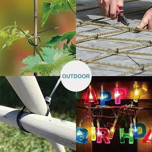 Miniatura 6 de Bridas de 6 pulgadas con resistencia a la tracción de 25 libras, bridas negras para cables, paquete de 1000