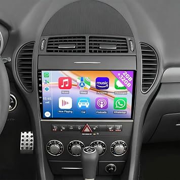 Car Radio for Mercedes R171 SLK280 SLK350 SLK55 2004-2010 with Wireless Carplay Android Auto, 9'' Touch Screen Android Stereo for SLK Bluetooth, EQ DSP, FM, GPS, WiFi, Split Screen, SWC, Backup Cam