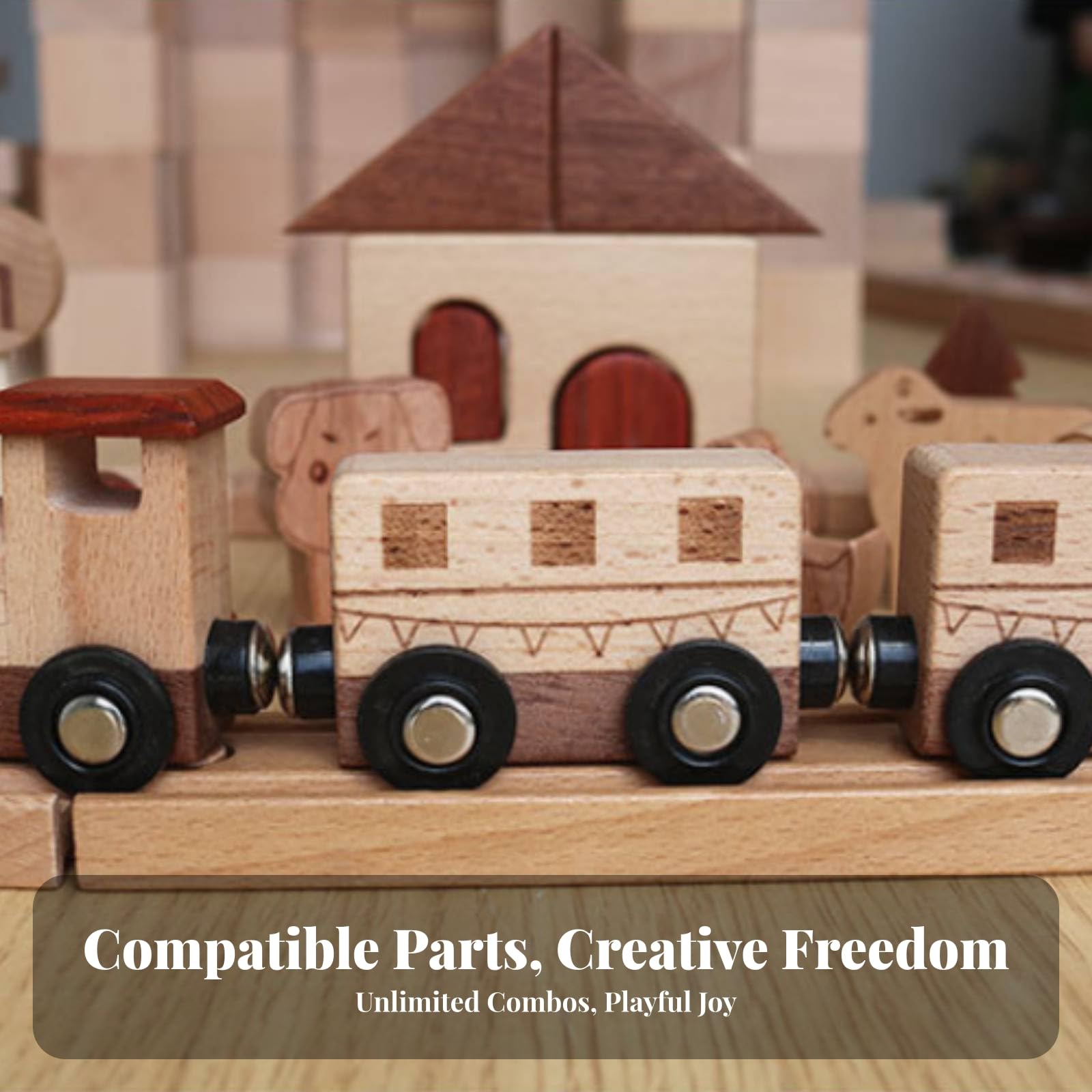 Trenino Giocattolo Legno Ferroviario Legno Coordinatione Occhio-Mano Accessori Scenici per Bambini