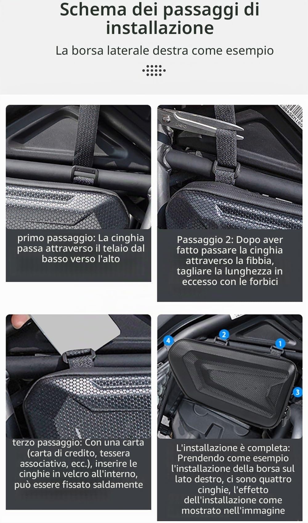 VOGE R125 125R Borsa Posteriore Moto per Brivido R125 125R Laterale Borsa per Attrezzi Telaio Paraurti Impermeabile Sella