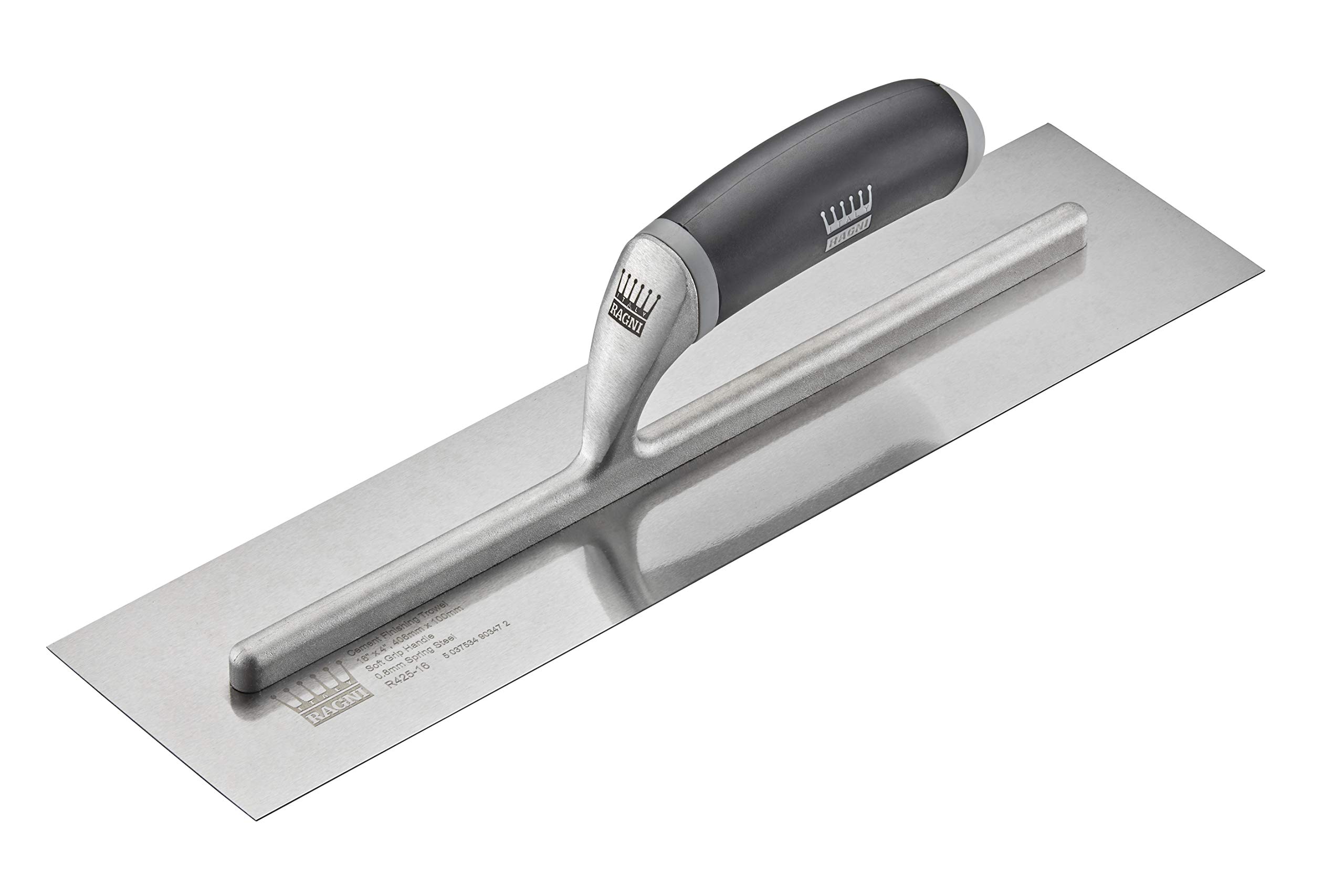 Ragni Grey 16" Carbon Steel Cement Finishing Trowel Easigrip