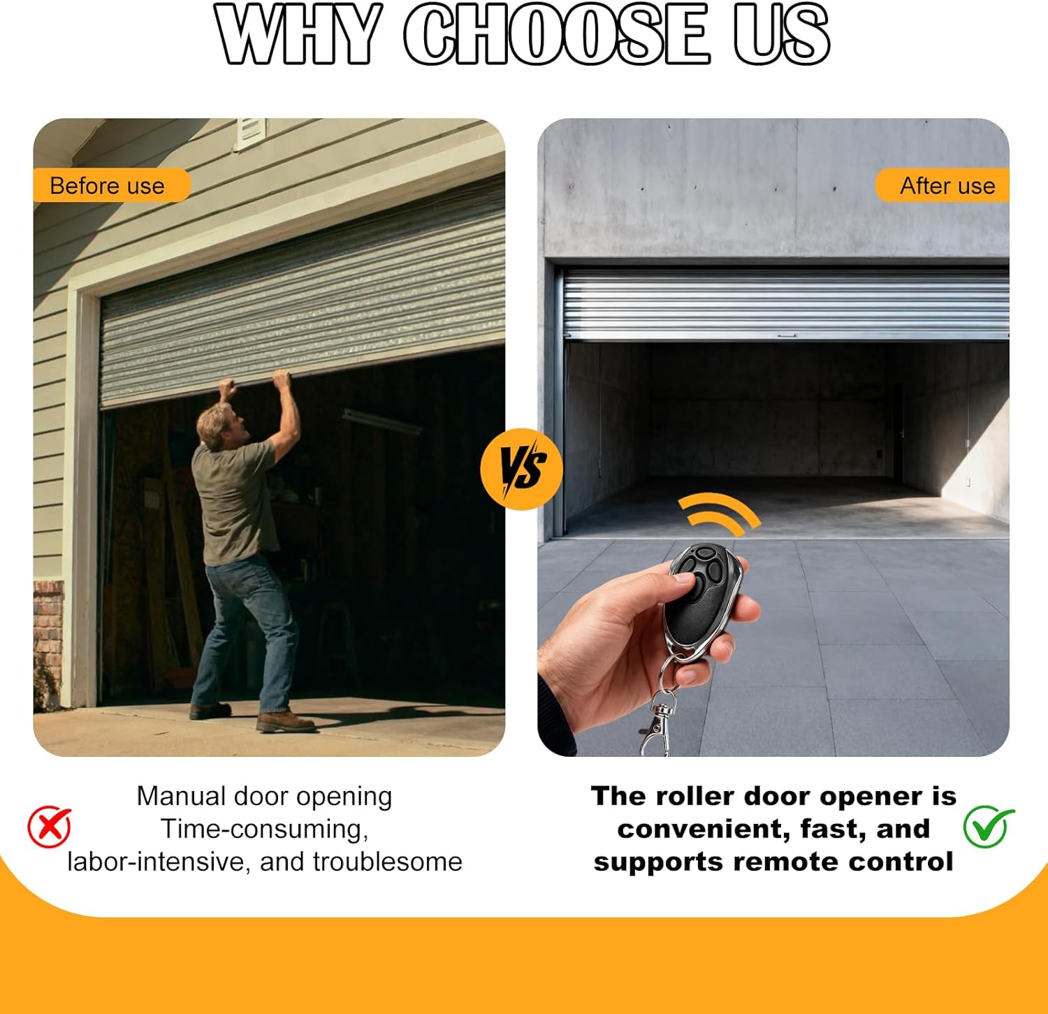 Automatic Roll Up Door Opener, 110V 100W Commercial Rolling Opener Commerial Garage Roller Door Opener with 2 Powerful 1000N Motor with 2 Remotes for Garage Warehouse Store Barn Farm (White)