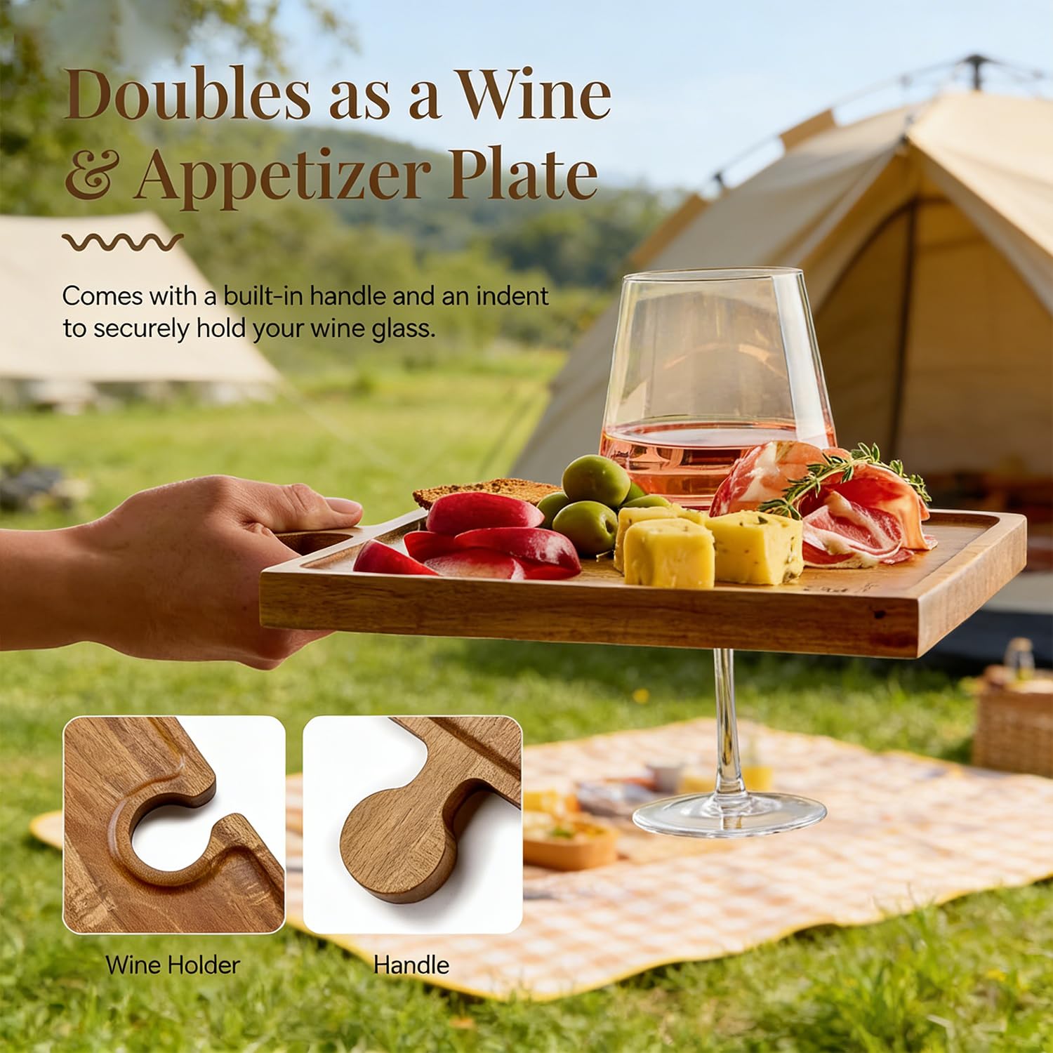 Elegante juego de platos de madera resistentes, perfectos para entretener a invitados, fiestas, eventos y reuniones, platos funcionales y ecológicos