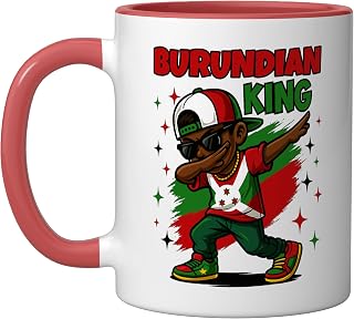 Dab Boy Burundi Flag Pride Cool Burundian Design Boys Kids Ceramic Mug, Red/White