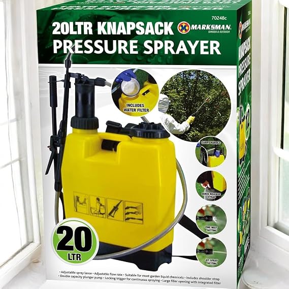 20L Knapsack Pressure Sprayer - Heavy Duty Garden Pump Sprayer for Fertilizers, Herbicides, and Pesticides