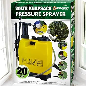 20L Knapsack Pressure Sprayer - Heavy Duty Garden Pump Sprayer for Fertilizers, Herbicides, and Pesticides