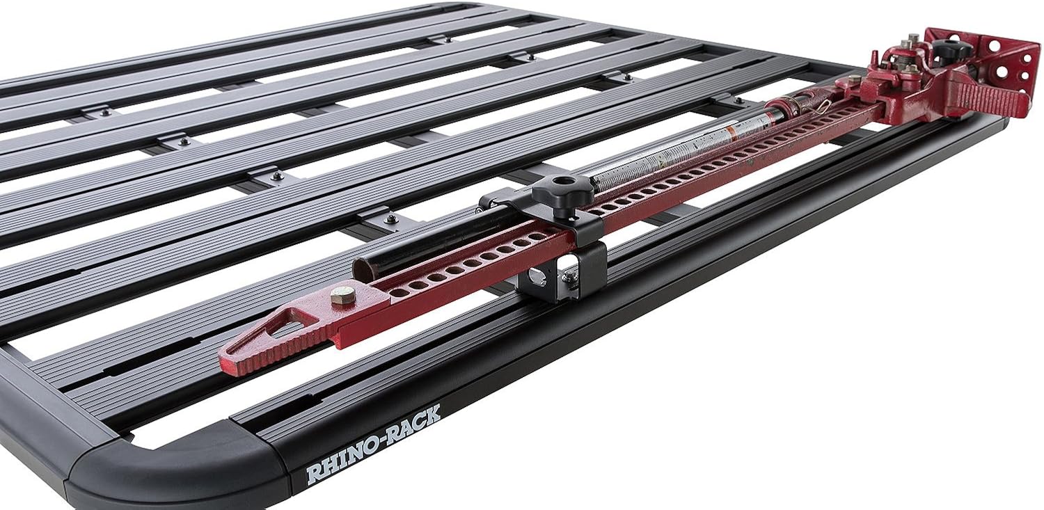 Rhino-Rack Hi-Lift Jack Mount Brackets, Top Mount, Carry Your Farm Jack/Hi Lift Jack on Your Pioneer Platform, Strong Powder Coated Steel, 2 Brackets (43219)