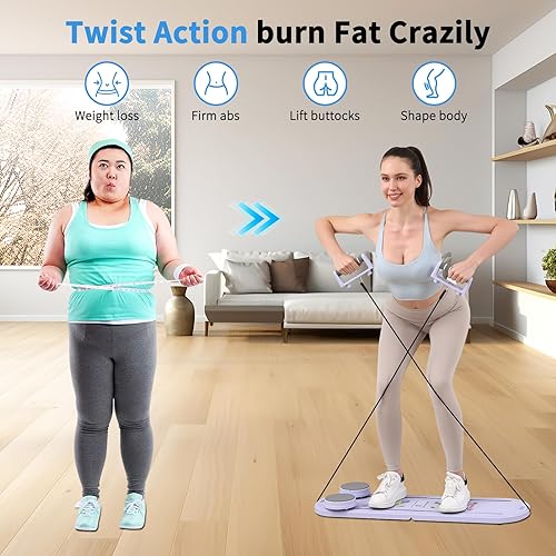 Miniatura 7 de Tabla de pilates, juego de reformador de pilates plegable, kit de pilates todo en uno para entrenamiento de núcleo. Equipo de pilates multifuncional