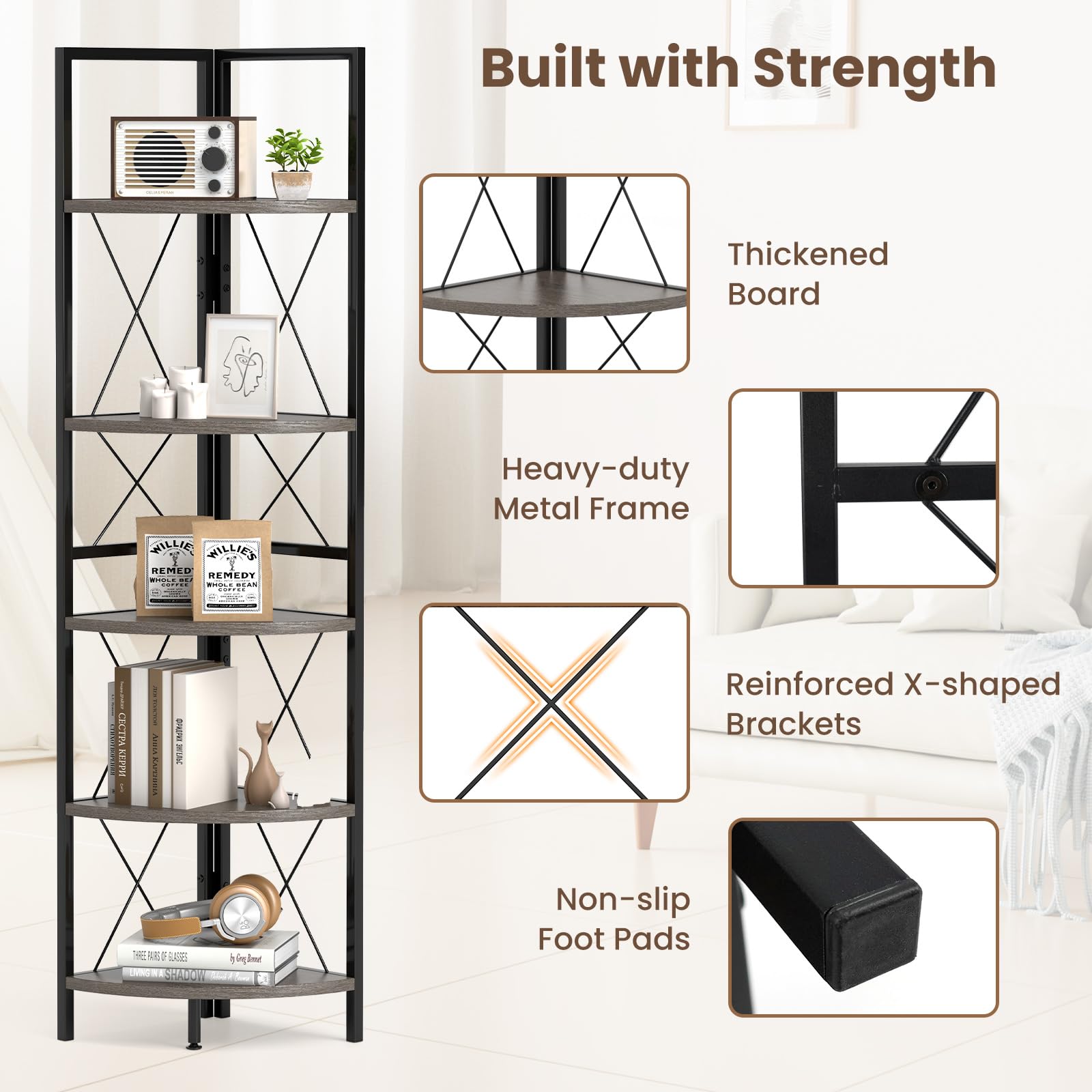 Amazon.com: Giantex 5-Tier Corner Shelf, 63