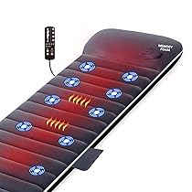 Snailax Tappetino Massaggiante Memory Foam con Calore Scaldaletto Elettrico con 6 Materassi Riscaldanti per Terapia, 10 Motori a Vibrazione, Materasso Massaggiante per Tutto il Corpo
