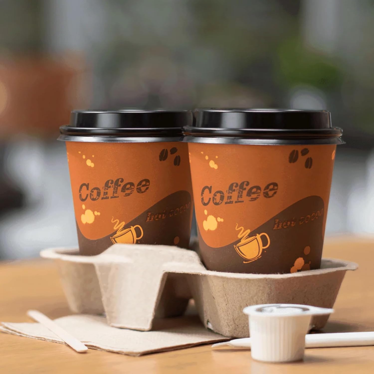 Karat 12 oz Paper Hot Coffee Cups [1000 ct] Disposable, Leak-Resistant Double Poly-Lined Cups for Hot Beverages - Ideal for Cafes & Restaurants, 90mm (C-K512)