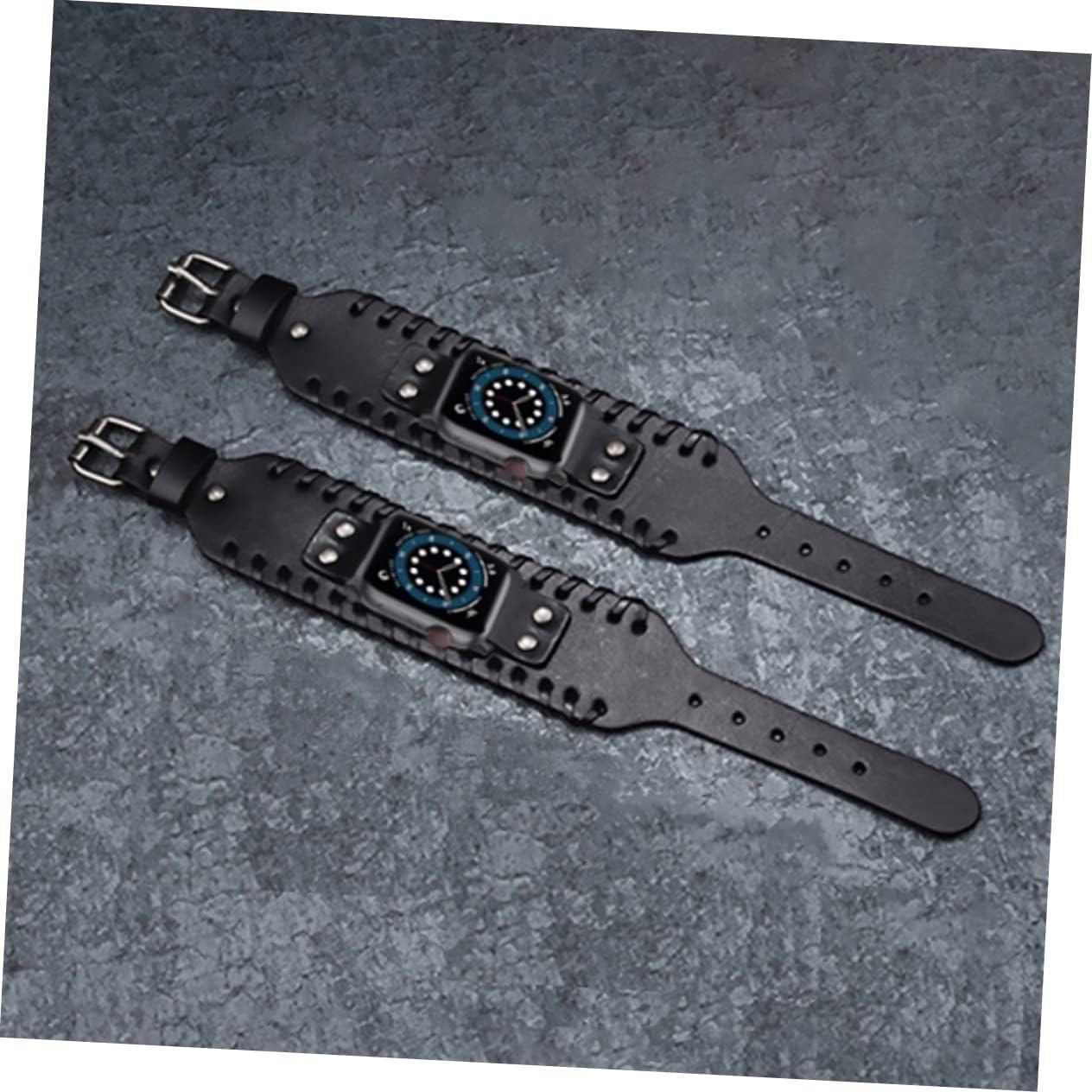 COLLBATH Wide Bracelet Watch Band for 38/40/41mm Watch, Black Cowhide