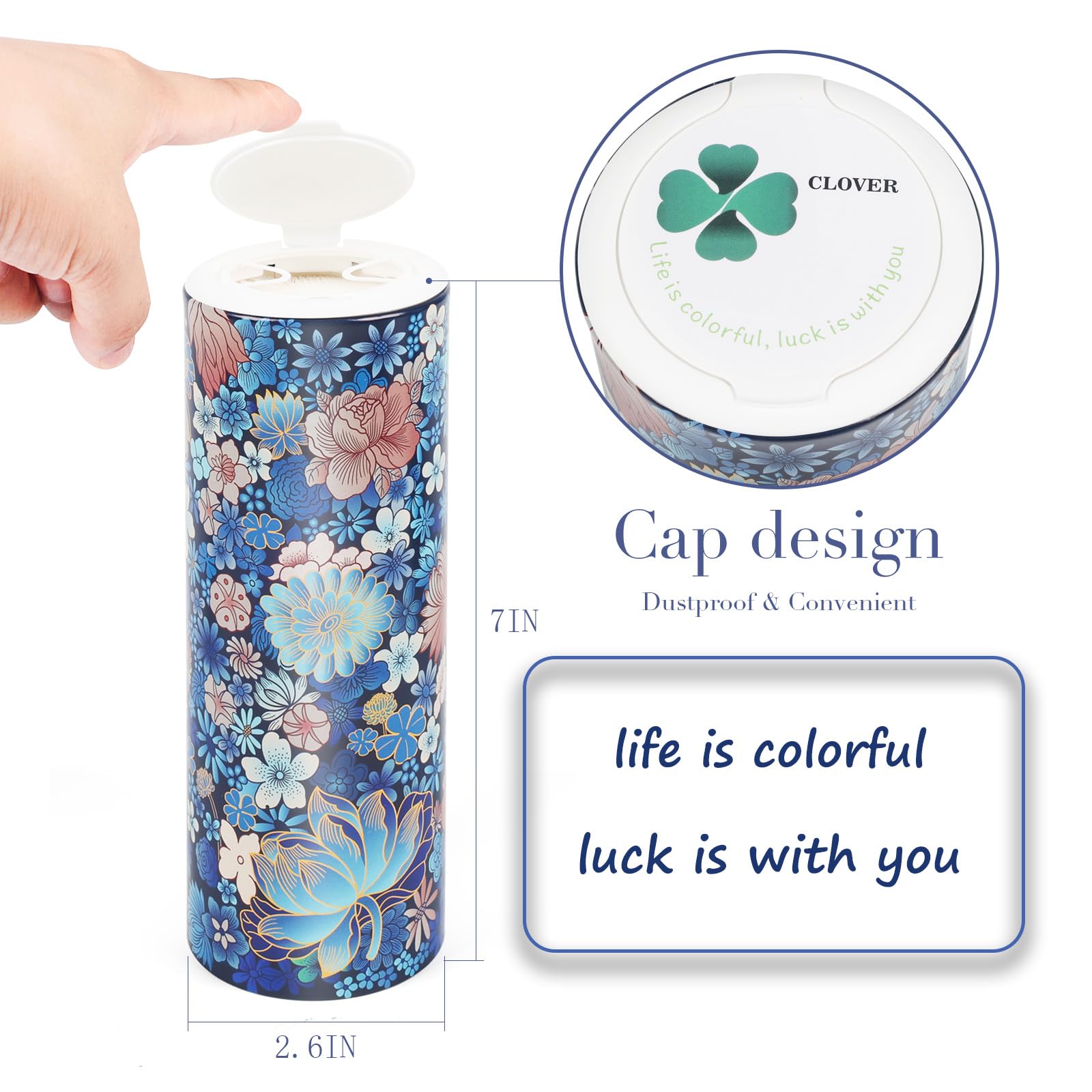 Car Tissue Holder With Face Wipes - 4 Pack - Travel Cloth Tubes For Car Box Container, Perfect Fit For Car Cup Holder, Car Wipes Cylinder (Blue - View #7