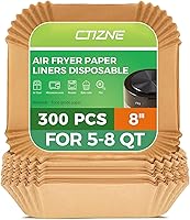 Vista 21 de Forros de papel desechables para freidora de aire: 100 piezas de 9 pulgadas, forros redondos para canasta de freidora de aire, papel de pergamino