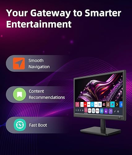 Miniatura 3 de Feihe Televisión inteligente pequeña de 15.6 pulgadas HD 1080P LED, pantalla plana inteligente con sintonizador ATSCHDMIUSBAV para cocina, RV,