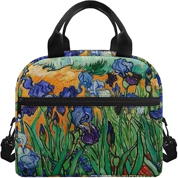 Flashideas Van Gogh Iris Lunch Bag for Kids Girls Reusable Lunch Box Insulated Lunch Tote with Handle Portable Cooler Bags Leakproof Insulation Bag for Travel School Picnic