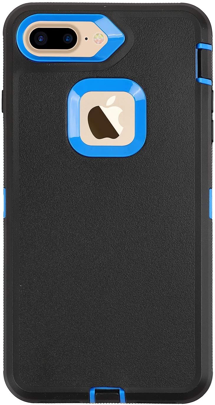 Co-Goldguard Case for iPhone 7 Plus/8 Plus Heavy Duty 3 in 1 Built-in Screen Protector Durable Cover Dust-Proof Shockproof Scratch-Resistant Shell Compatible with iPhone 7+/8+ 5.5,Black&Blue