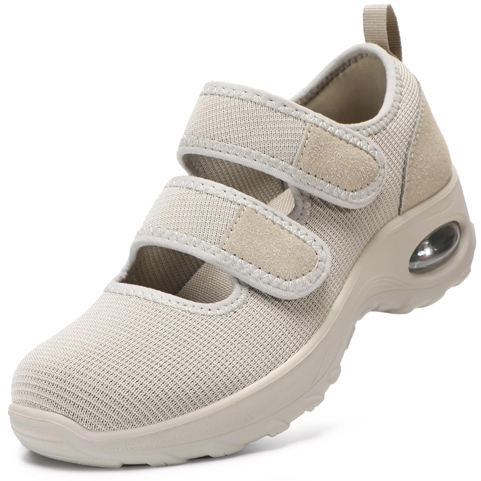 Diabetic Women's Non-Slip Orthopedic Walking Shoes Taupe Size 7
| Breathable Adjustable Women's Diabetic Mary Jane Shoe 