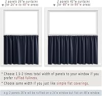 Vista 2 de Cortinas azul marino para autocaravanas RV Camper, juego de 2 paneles con bolsillo para la barra, cortinas oscuras para oscurecer la habitación