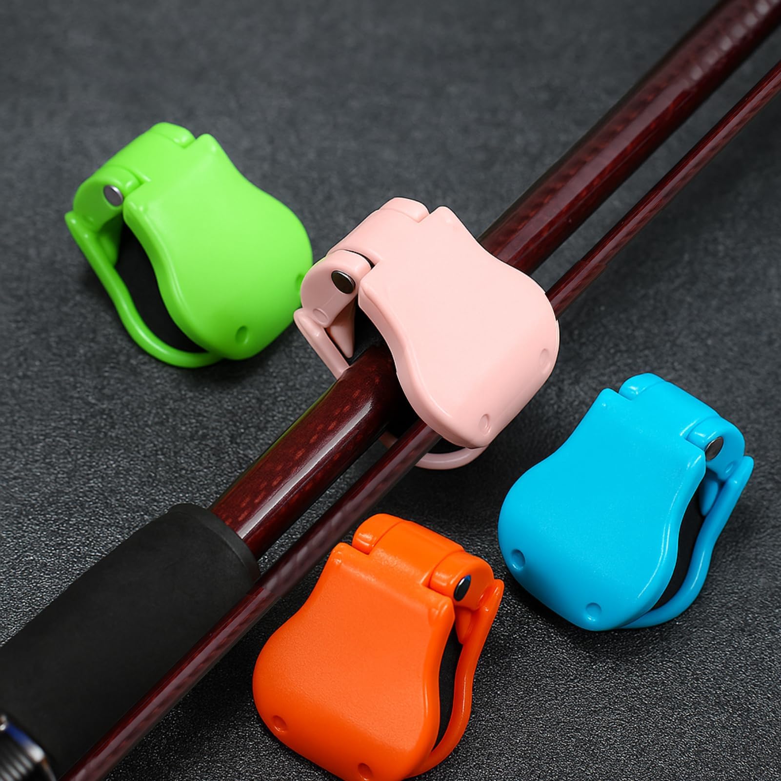 Support Canne à Pêche Mural/portable – Lot De 10 Clips En Caoutchouc, Mousse Mémoire De Forme, Anti-enchevêtrement, ABS