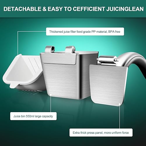 Miniatura 6 de Exprimidor manual de cítricos de acero inoxidable, exprimidor manual de limónnaranjagranada con agarre antideslizante, resistente al óxido, apto