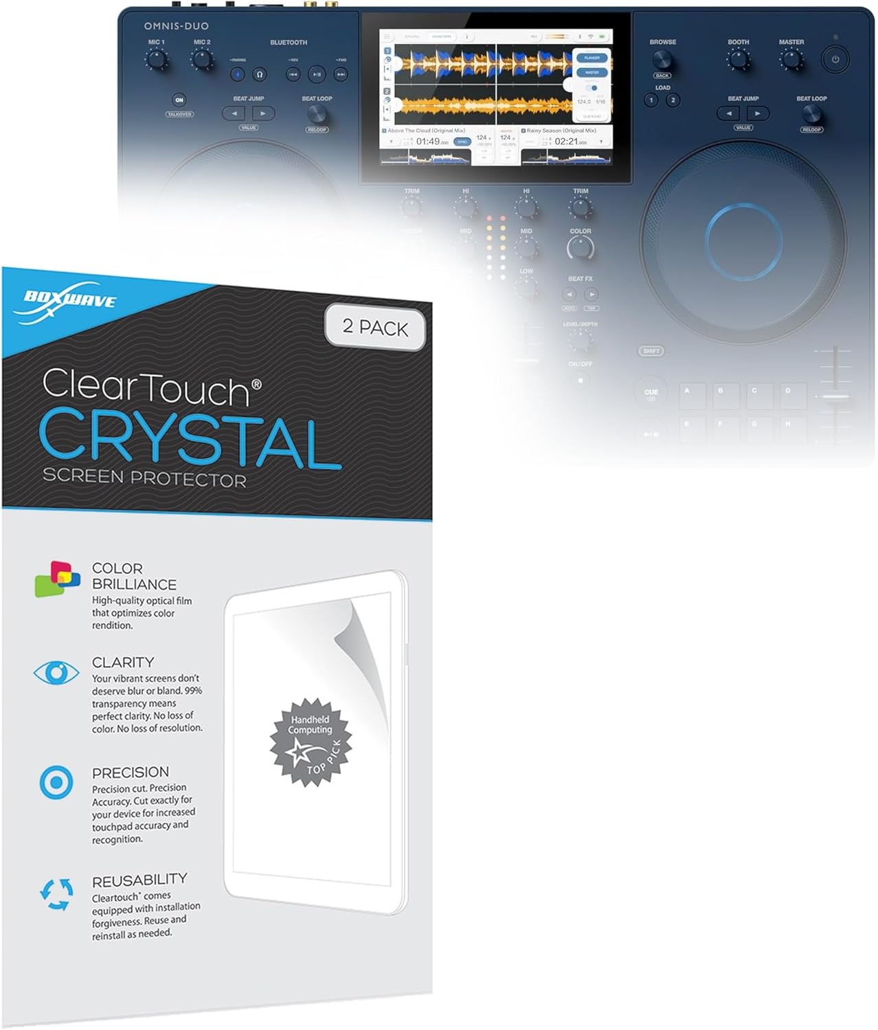 BoxWave Screen Protector Compatible with AlphaTheta Omnis-Duo - ClearTouch Crystal (2-Pack), HD Film Skin - Shields from Scratches