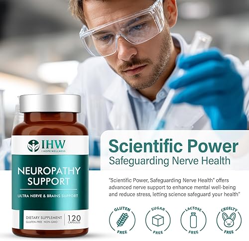 Miniatura 8 de IHW Salvador de nervios para neuropatía, 120 cápsulas de suplementos de neuropatía, con 600 mg de ácido alfa lipoico y vitaminas B, nervios