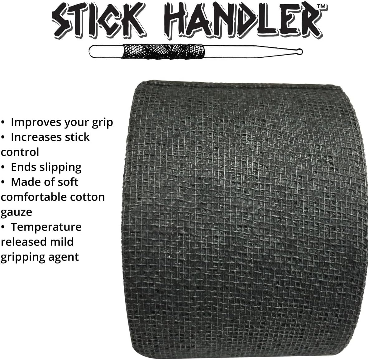 STICK HANDLER Professional Drumstick Grip Tape (Black)