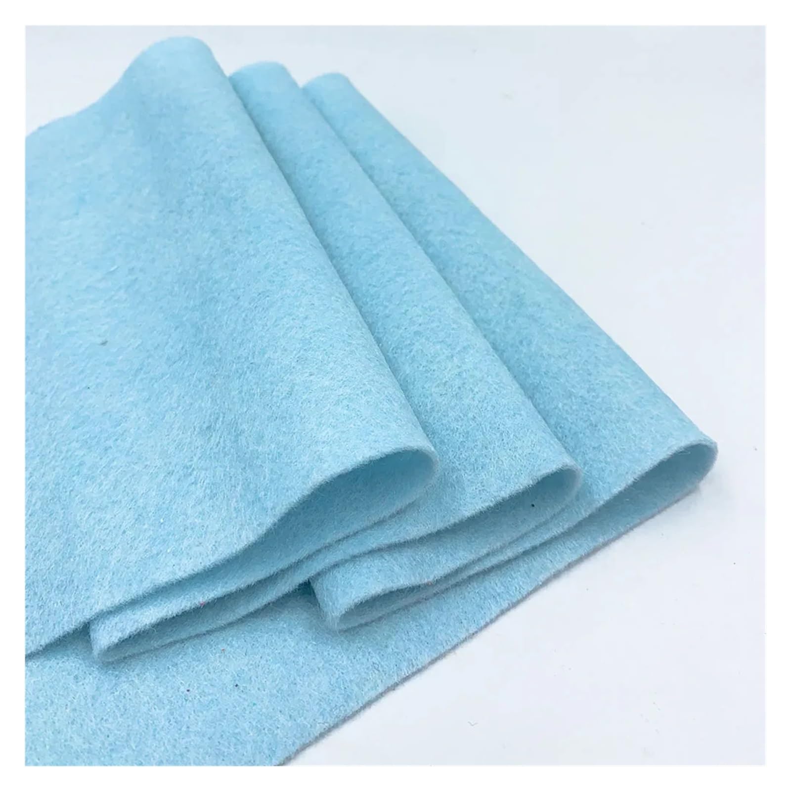 Bastelfilz Filz 90 cm breite, weiche Filzstoff-Vliesplatte for Selbermachen – Nähpuppen, Weihnachtsbastelmaterial for Kinder für DIY Handwerk(Light Blue,90cm x 90cm)