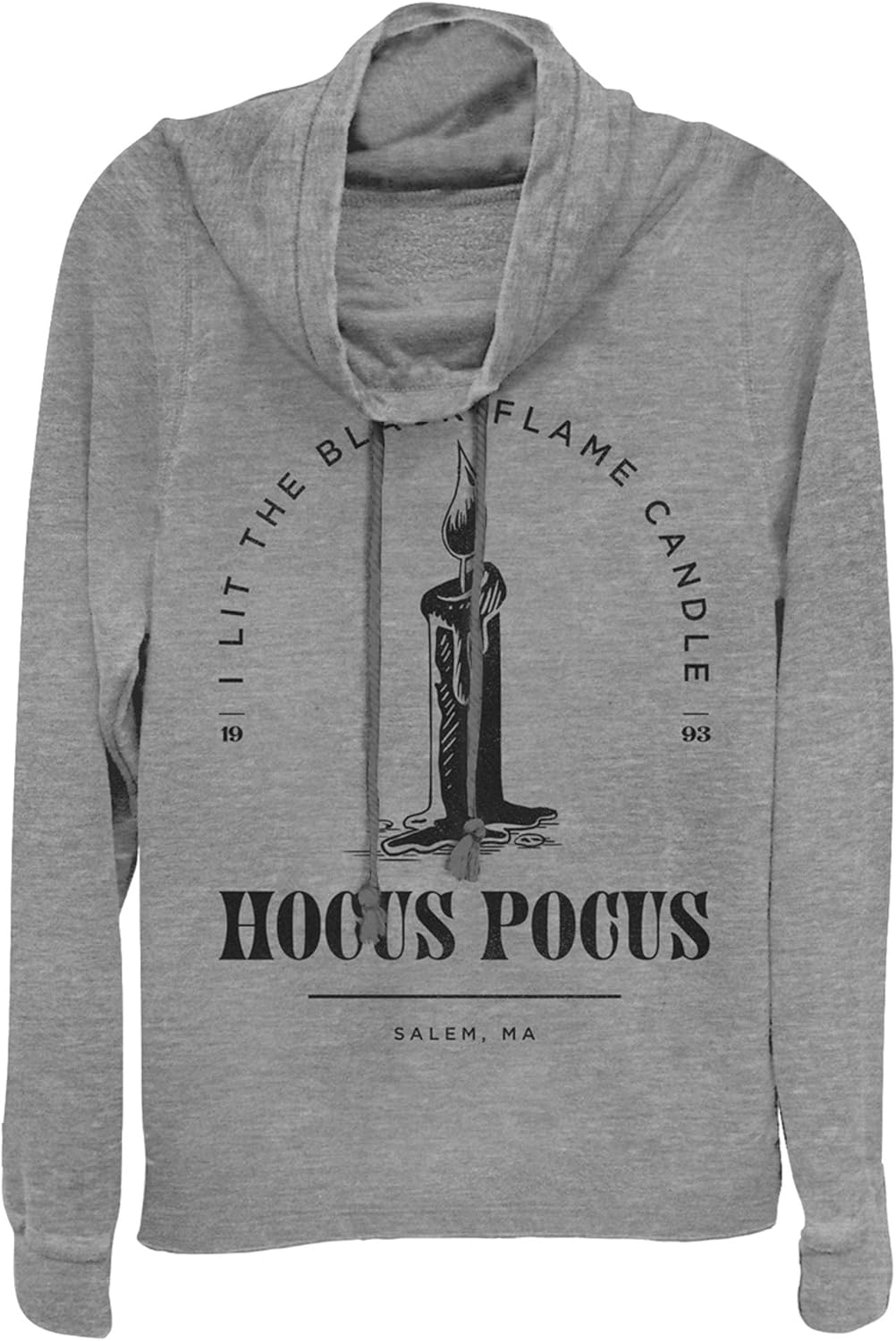 Disney Hocus Pocus Candle Stamp Women's Long Sleeve Cowl Neck Pullover