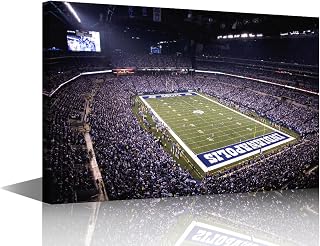 Lucas Oil Stadium Canvas Wall Art Sports Pictures Wall Decor for Living Room Bedroom American Soccer Paintings on Canvas Framed Decoration Artwork Ready to Hang(36" Wx24 H)