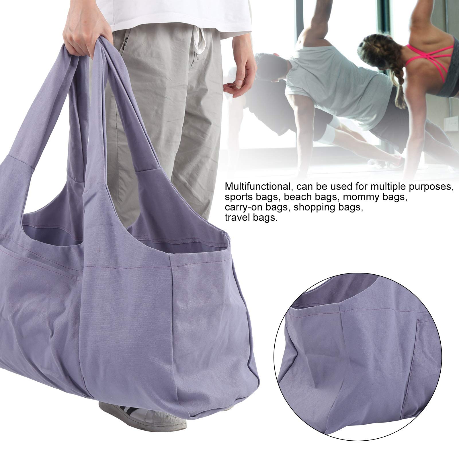 Atmungsaktive übergroße Yoga Tasche-29 extra Große Leinwand-Tote für Yoga-Matten, Fitness Studio & Reisen | Leichte Mehrzweck-Trage Tasche