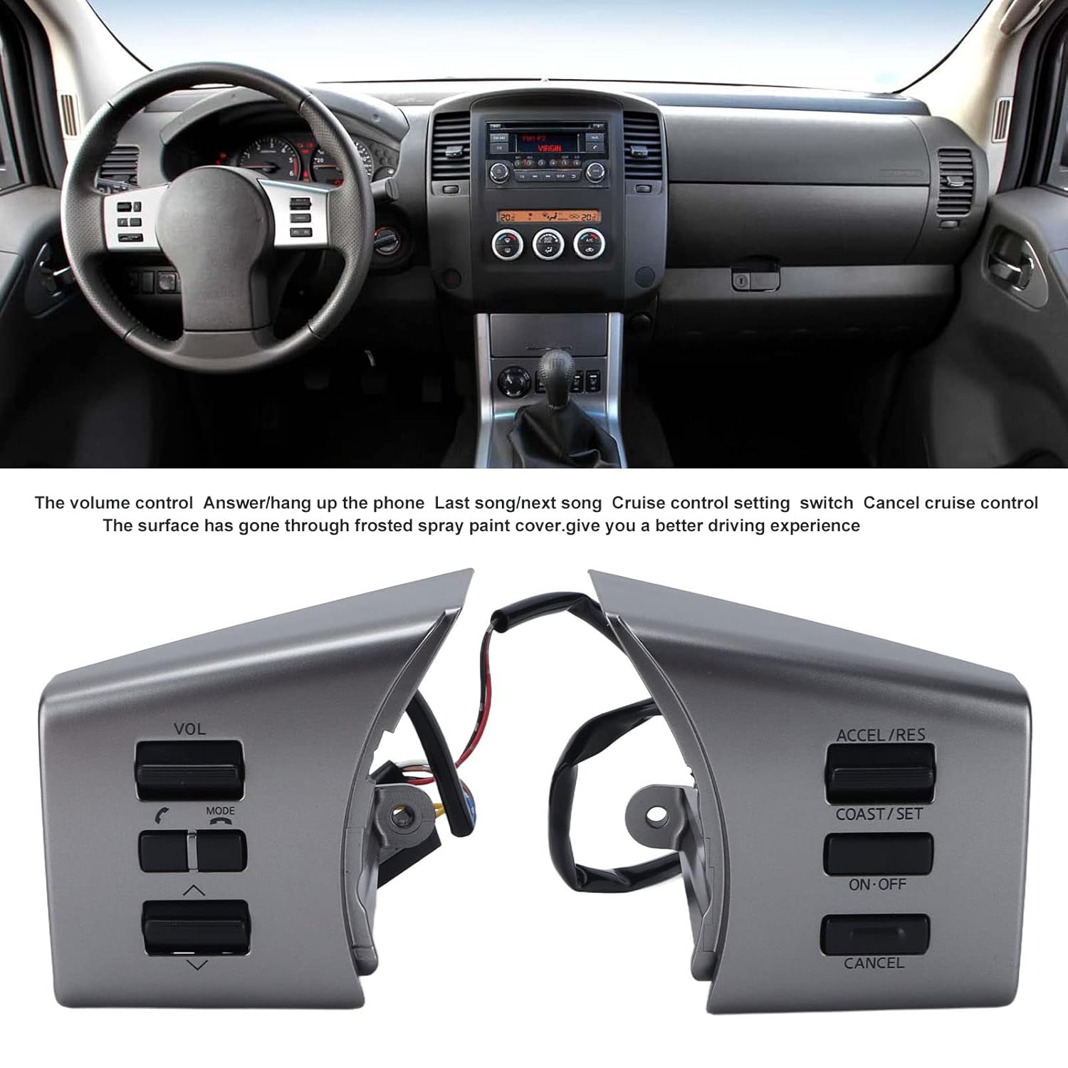 Steering Wheel Switch Control Button Car Adaptations Replacement for Frontier Pathfinder 2005‑2015 Steering Wheel Controls Controls Volume Radio Switches