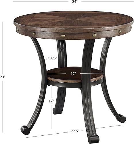 Miniatura 3 de Powell Muebles Franklin - Mesa auxiliar, pequeña, color marrón Marrón,Peltre,https://www.amazon.com/dp/undefined