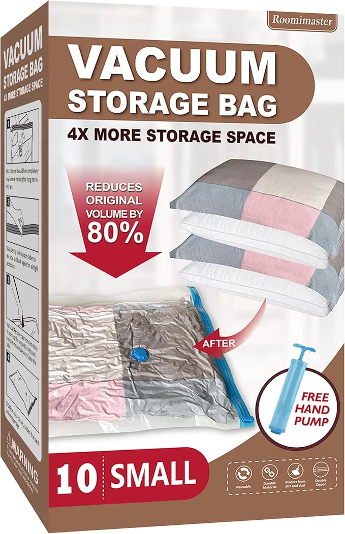Vacuum Storage Bags, 10 Small Space Saver Bags Vacuum Seal