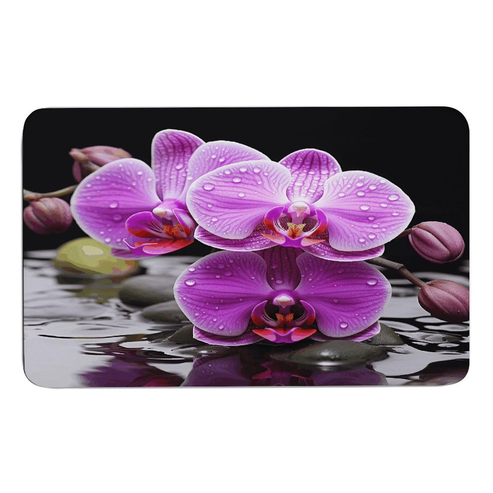 Alfombrilla de diatomita Purple Orchid ACEPrints alfombra baño 50x80cm