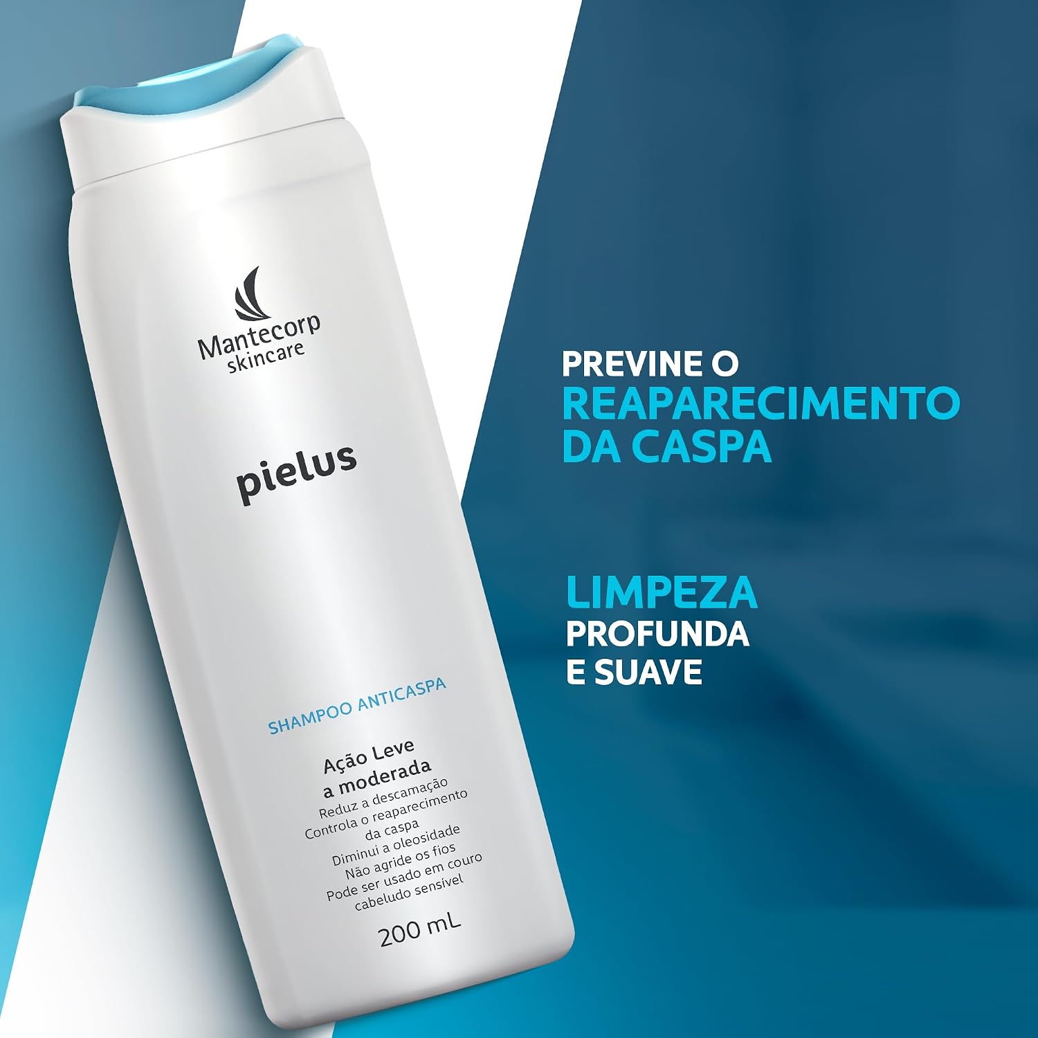 Shampoo Anticaspa Pielus Di - 200ml - Limpeza e Auxílio no Controle da Caspa - Sensação Refrescante e Conforto para o Couro Cabeludo - Mantecorp Shampoo Anticaspa Pielus Di - 200ml - Limpeza e Auxílio no Controle da Caspa - Sensação Refrescante e Conforto para o Couro Cabeludo - Mantecorp