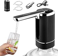 Vista 1 de 5 Gallon Water Dispenser – Rechargeable & Foldable Electric Water Jug Pump, USB Charging Water Bottle Pump with 2 Silicone Hoses & 304 Stainless