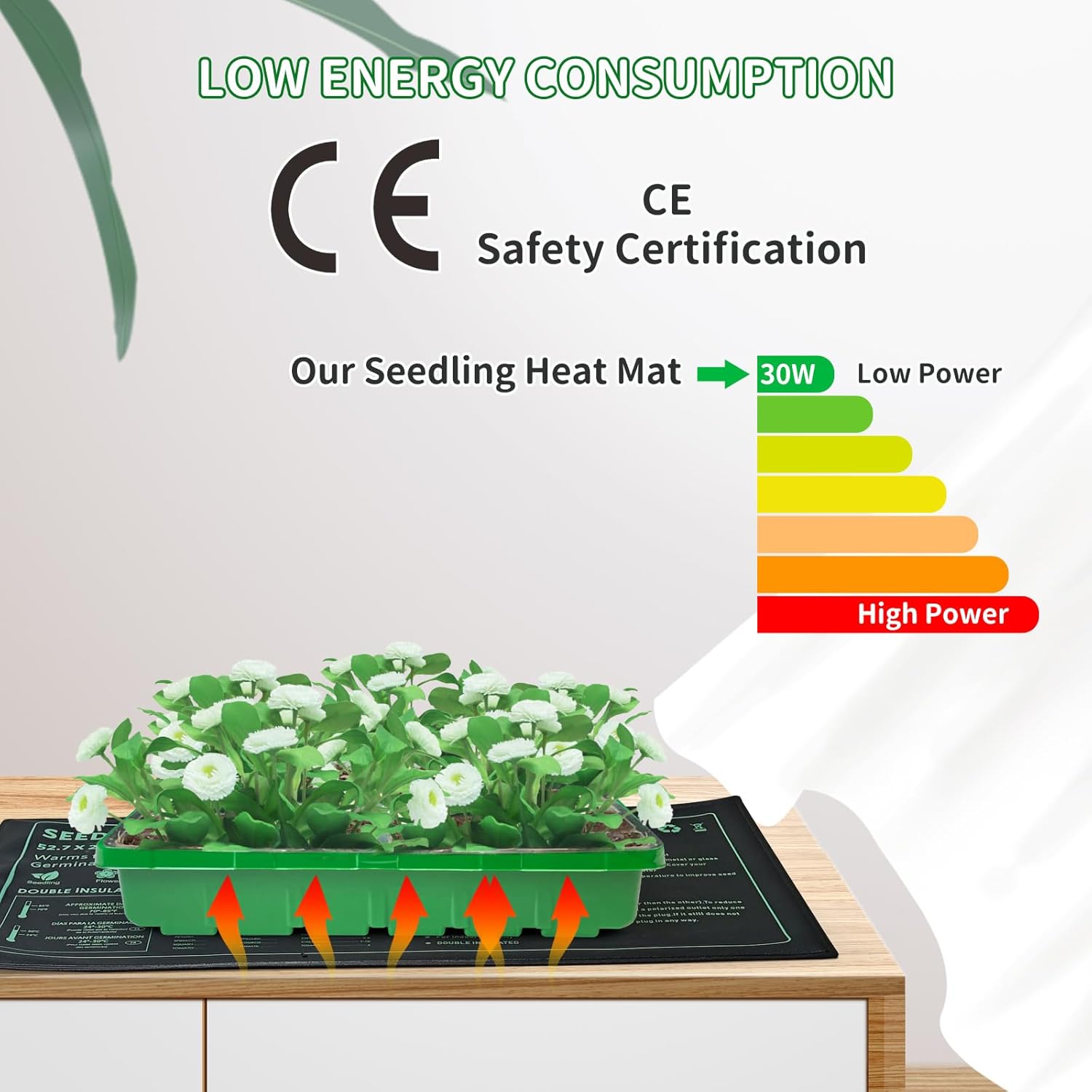 Seedling Heat Mat for Seed Starting,10" x 20.75" Waterproof Heating Pad for Indoor Plants Germination, Gardening, Hydroponic, Greenhouse