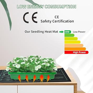Seedling Heat Mat for Seed Starting,10 x 20.75 Waterproof Heating Pad for Indoor Plants Germination, Gardening, Hydroponic, Greenhouse