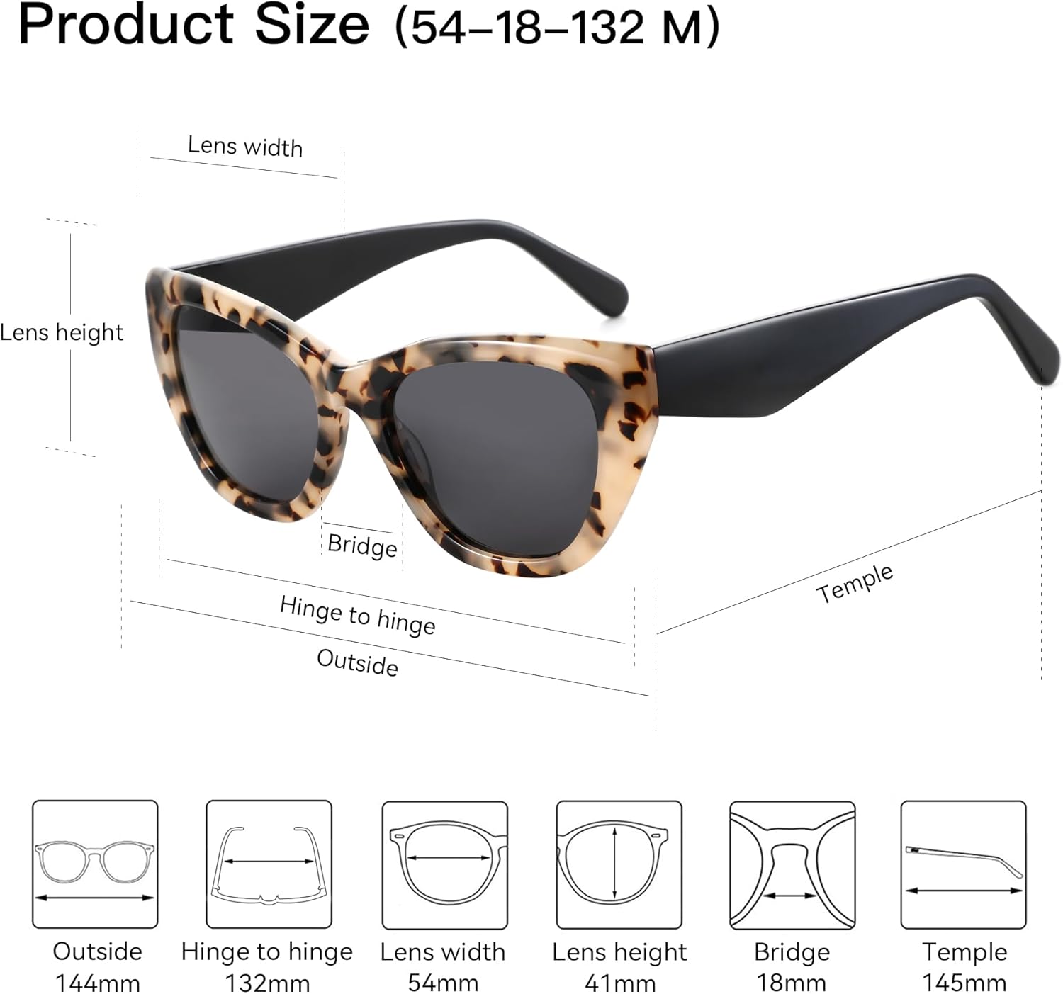 ZENOTTIC Cat Eye Polarized Sunglasses Womens: Trendy Designer Sun Glasses - Retro Square Stylish Shades