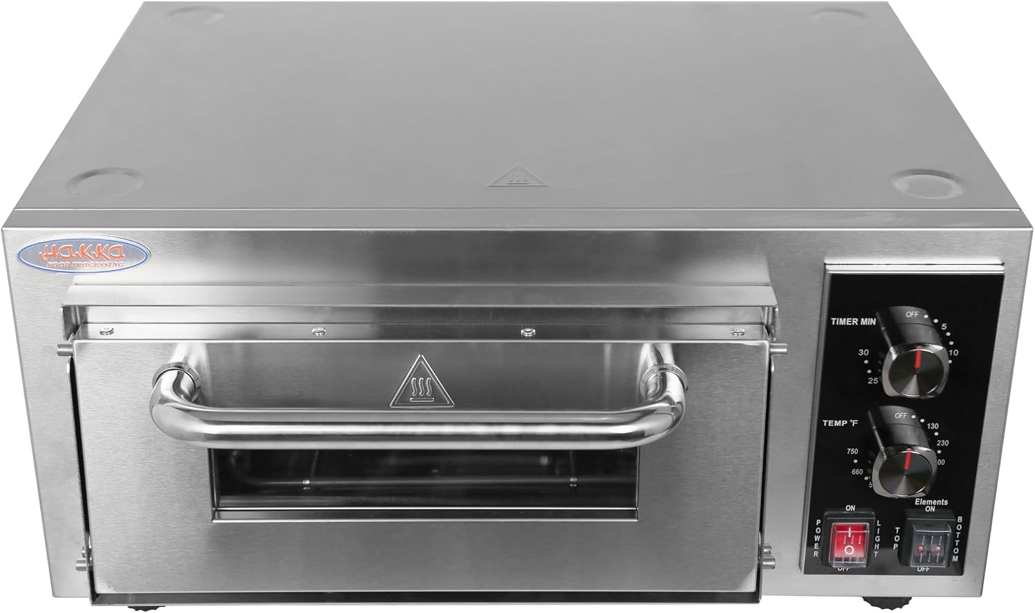 Hakka Commercial Pizza Oven,14"Countertop Bakery Oven Single Deck Electric Bakerv Oven Stainless Steel with Adjustable Thermostatic Control-2200W/220-240V