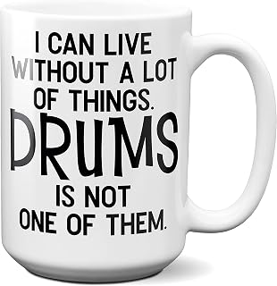 White Color Drummer Coffee Mug 15 oz Feel The Beat Drums Love Ceramic Cup Gift