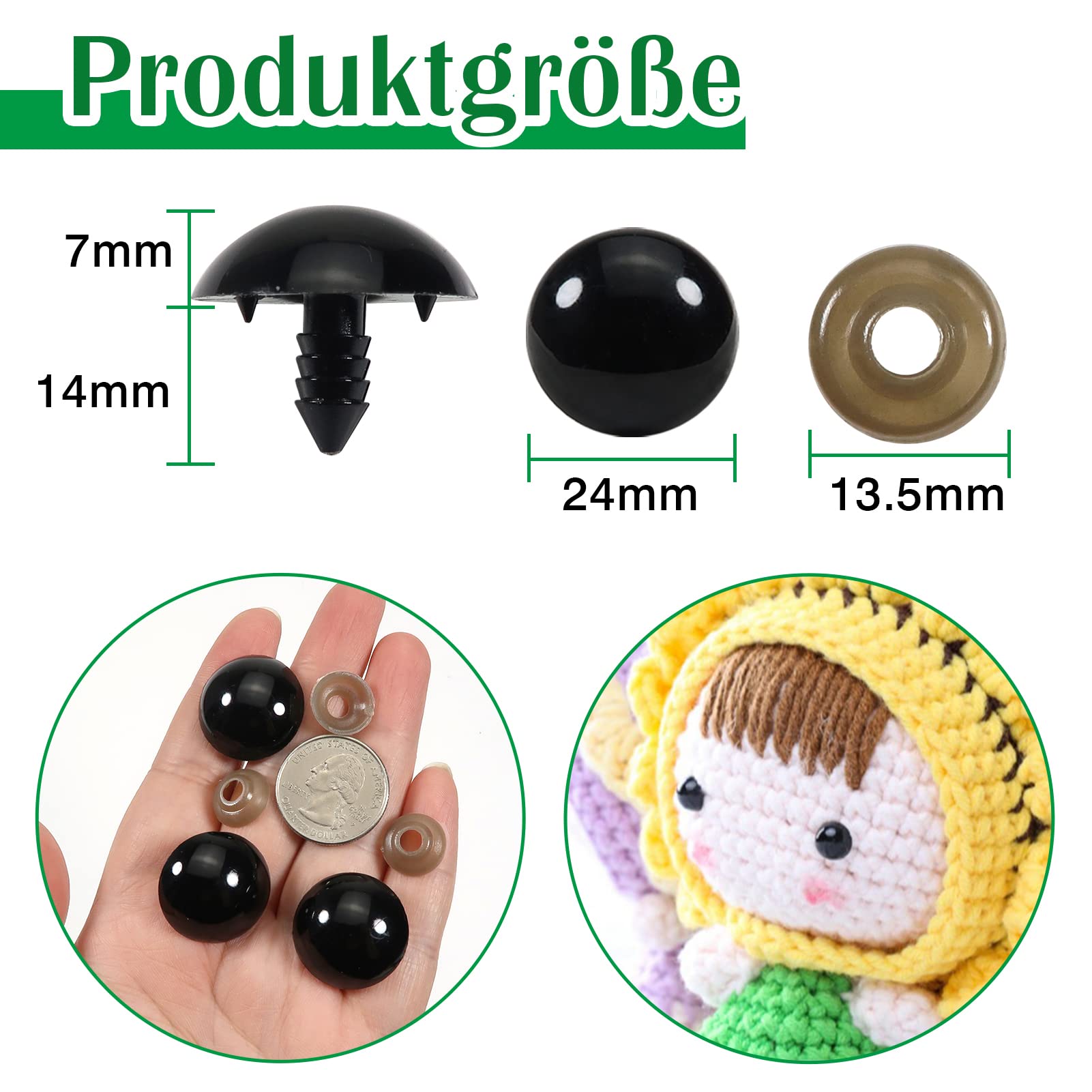 Flat Safety Eyes Amigurumis Planos Crochet Eyes Amigurumi 32pc