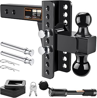 Adjustable Trailer Hitch -Drop Hitch-Tow Hitch with 2 inch Receiver-6inch Drop/Rise, 2