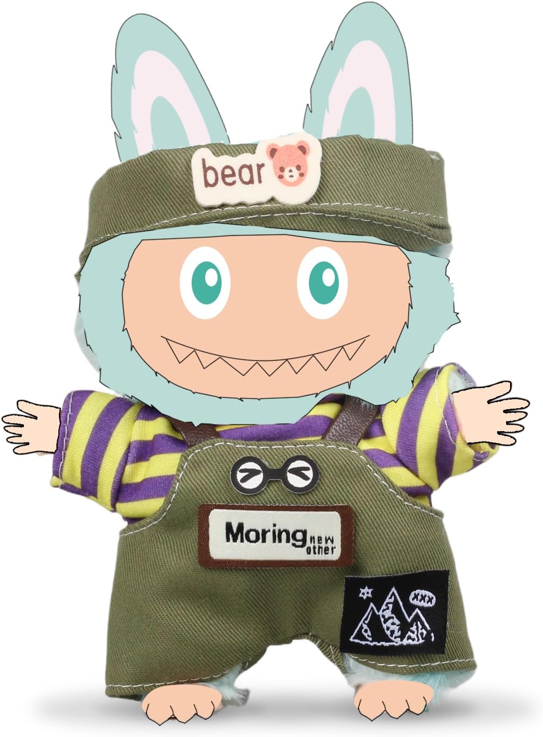 Clothes Designer for Labubu Dolls Accessories, Stylish Kawaii Dress Clothing Outfit Set ropa for 17cm Doll (No Doll Included) (SET2)