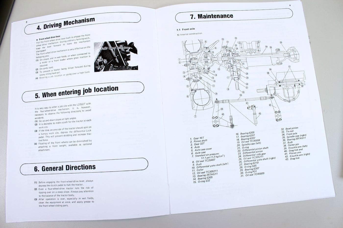 Workshop Service Parts Operators Manual Set for Kubota L225Dt Diesel Tractor