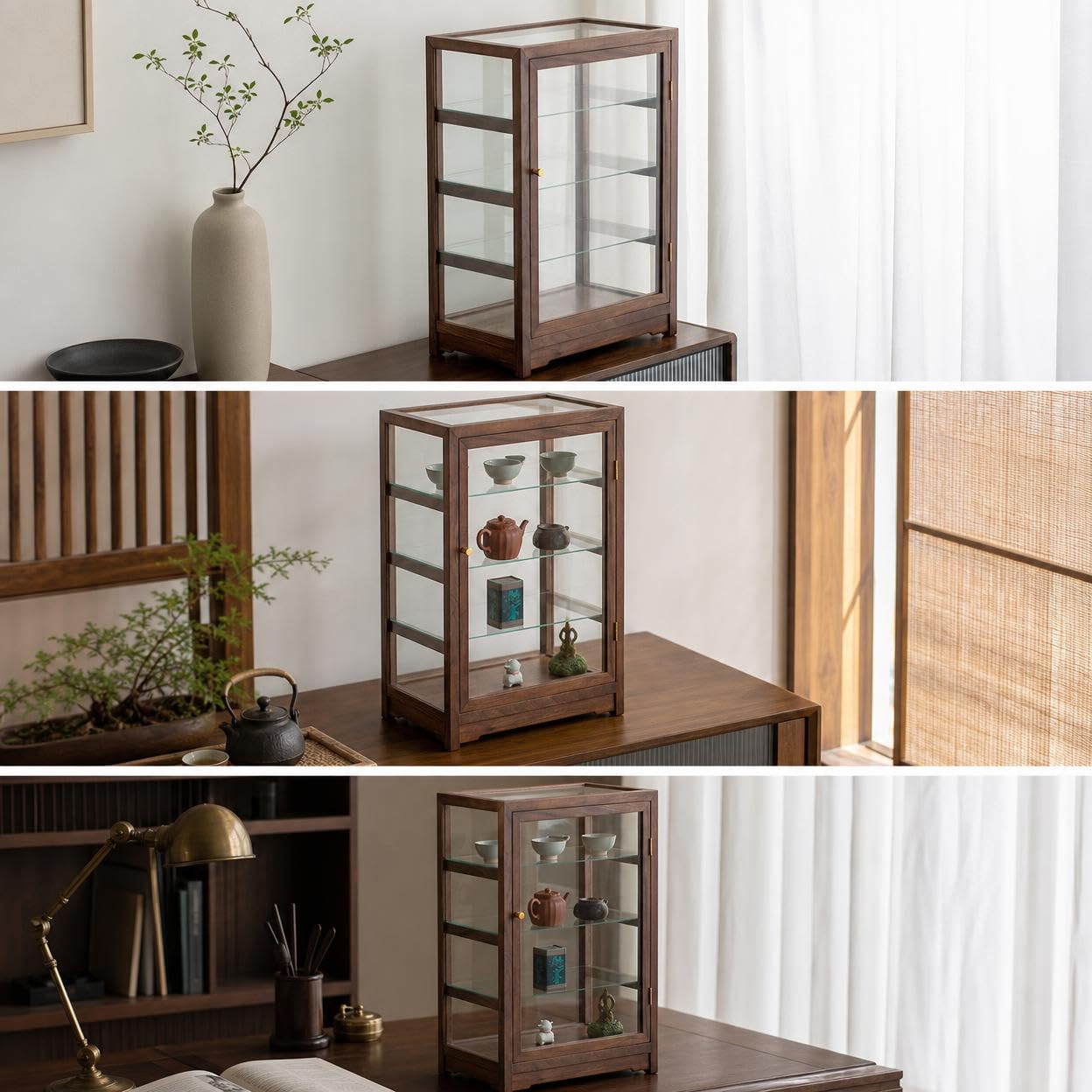 Vitrina Exhibidora Estilo Chino, 43cm x 25cm x 60cm