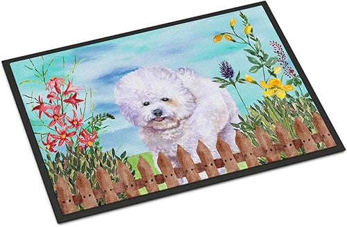 Caroline's Treasures Bichon Frise - Felpudo de muelle (24 x 36 pulgadas), multicolor