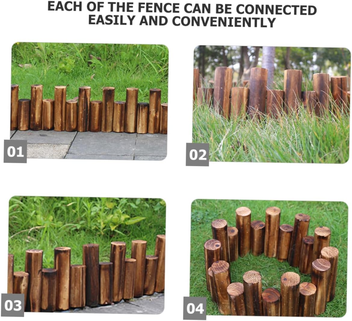 balacoo Decorative Garden Fence Border Wooden Flowerbed Edgings DIY Decorative Fence Posts